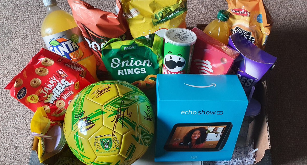 PrestonPrimPTA's tweet photo. Our Big Family Hamper raffle will run until the last week of term!  Just £1 a go and includes an Amazon Show, signed #ytfc football and lots of snacks to get you through the summer holidays! https://t.co/Or22F5K19q