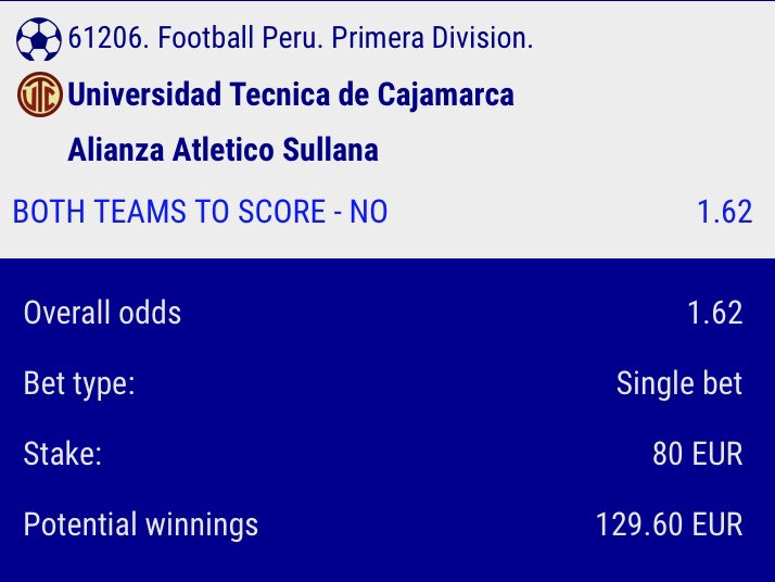dydbetting's tweet photo. ⚽️ LIVE-BET - FOOTBALL
🇵🇪 Cajamarca vs Alianza
👉 Both to score - No @ 1.62

#DoubleYourDay #betting #football #livebe #GamblingTwitter https://t.co/BljV62jix3