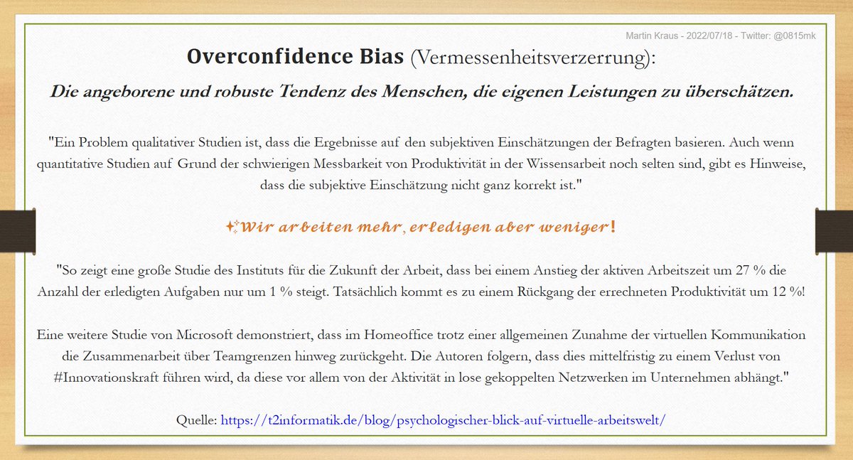 0815mk's tweet photo. #𝐎𝐯𝐞𝐫𝐜𝐨𝐧𝐟𝐢𝐝𝐞𝐧𝐜𝐞 𝐁𝐢𝐚𝐬 (#Vermessenheitsverzerrung): 

✨𝑫𝒊𝒆 𝒂𝒏𝒈𝒆𝒃𝒐𝒓𝒆𝒏𝒆 𝒖𝒏𝒅 𝒓𝒐𝒃𝒖𝒔𝒕𝒆 𝑻𝒆𝒏𝒅𝒆𝒏𝒛 𝒅𝒆𝒔 𝑴𝒆𝒏𝒔𝒄𝒉𝒆𝒏, 𝒅𝒊𝒆 𝒆𝒊𝒈𝒆𝒏𝒆𝒏 𝑳𝒆𝒊𝒔𝒕𝒖𝒏𝒈𝒆𝒏 𝒛𝒖 ü𝒃𝒆𝒓𝒔𝒄𝒉ä𝒕𝒛𝒆𝒏. 

🙏@UliPfeiffer 

Q: https://t.co/FEUESIVtKp https://t.co/1Qf3yVCGeA