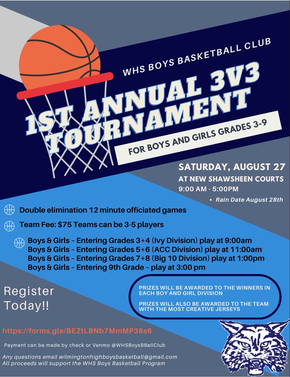 josephmaiella's tweet photo. Looking forward to a great community event on Saturday 8/27 to raise money for WHS Boys Basketball!! ⁦@WHS_BBALL⁩ ⁦@WilmingtonApple⁩ ⁦@JamiePote⁩ https://t.co/y9yHXzOHXJ