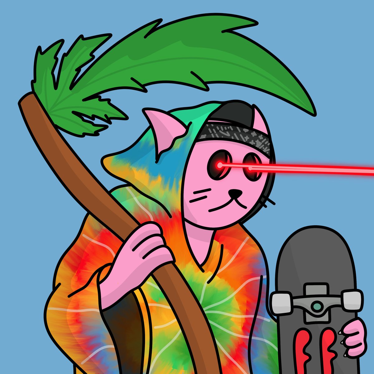 NotTodayClub's tweet image. The team over at @FelineFiendz has blessed us with a Mashup from @DominicsartNFT 

To Win a Mash up 
- Follow @FelineFiendz @NotTodayClub 
- Retweet this tweet
- Tag 3 Friends