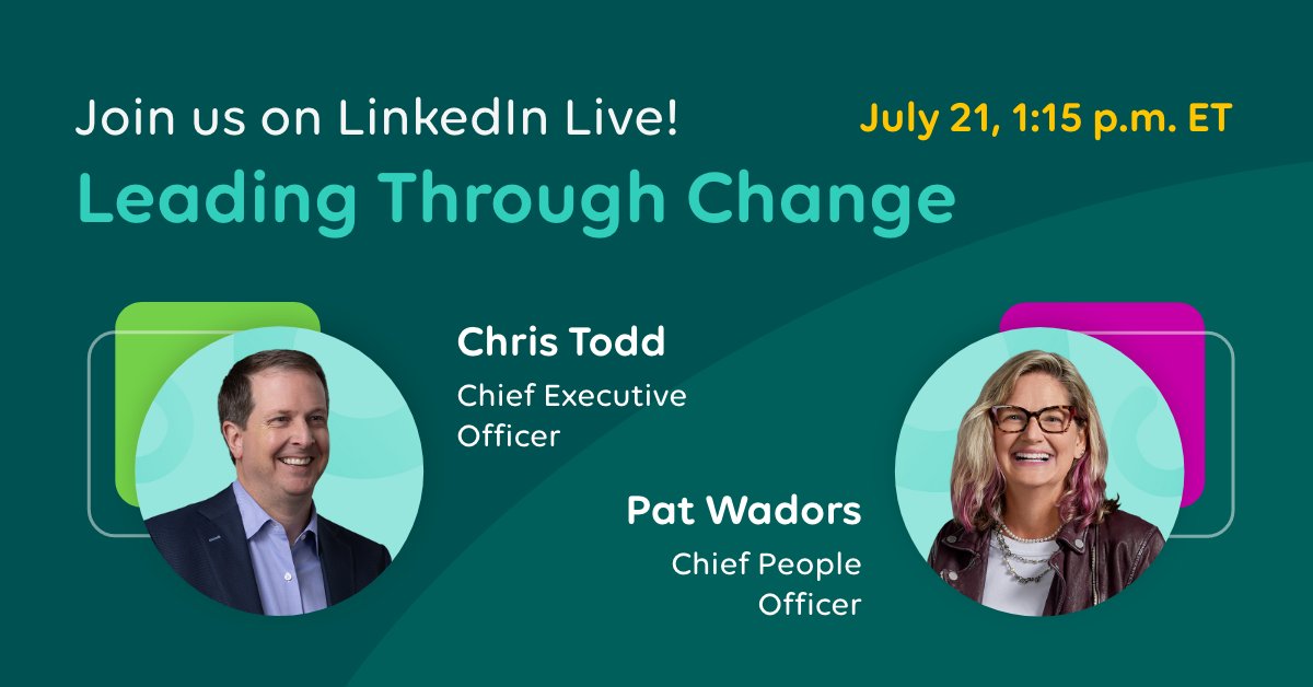 Christopher Todd (@chrisrtodd) on Twitter photo Trying to find ways to get energized by change instead of paralyzed by it? Join <a href="/wadors/">pat wadors</a> and me for a conversation focused on ways you can confidently and effectively lead through change, no matter how challenging it might seem. linkedin.com/video/event/ur… Trying to find ways to get energized by change instead of paralyzed by it? Join <a href="/wadors/">pat wadors</a> and me for a conversation focused on ways you can confidently and effectively lead through change, no matter how challenging it might seem. linkedin.com/video/event/ur…
