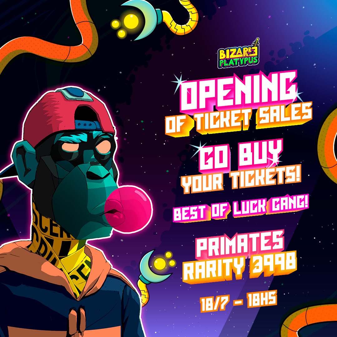BizarrePlatypus's tweet photo. Hello gang! 🛸
This time we bring you one of the most relevant collections of the last months!
Who will be the lucky winner of this beautiful and incredible @primatesnft?💎💎
We wish you all the best of luck! 🚀🔥 https://t.co/i1xrTnMOWC