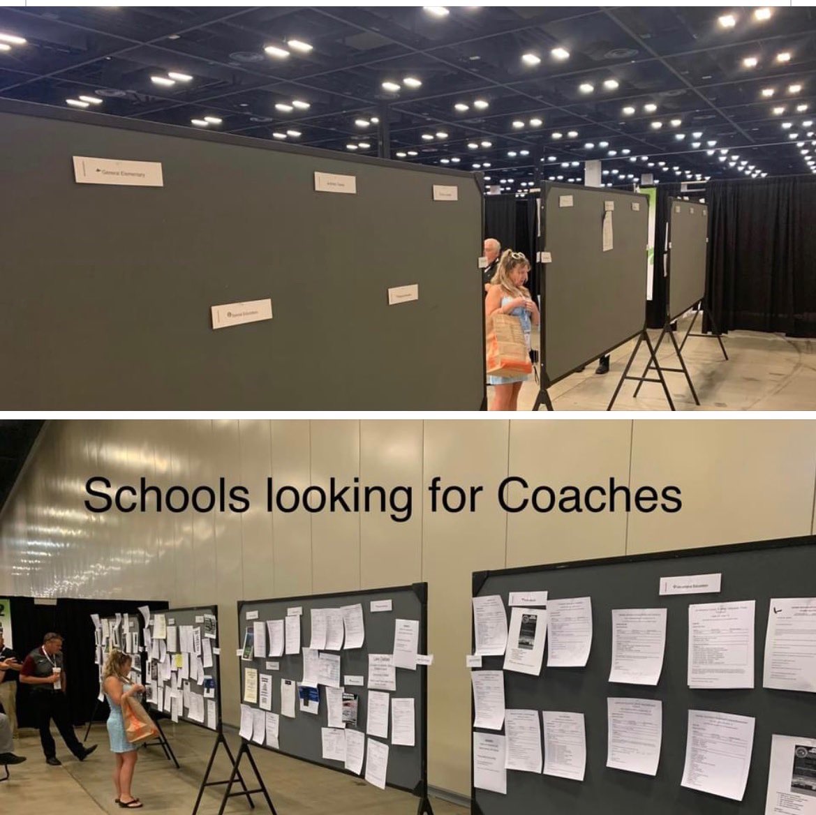 This is the job board at <a href="/THSCAcoaches/">THSCA</a> school. There is zero coaches that are looking for jobs, but hundreds of schools looking for coaches. 
We are in a profession that dying and we need to do a better job telling our story. 
Our profession is a special one that we must protect.