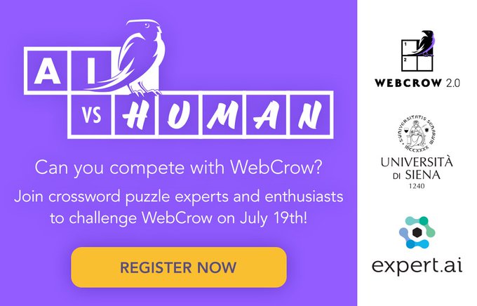 Il prof. Marco Gori co-chair <a href="/wcci2022/">wcci2022</a>
Padova, esperti da tutto il mondo a confronto su intelligenza artificiale (18-23/07)
Molte le sessioni; in programma anche singolare sfida a colpi di cruciverba macchina-uomo con #WebCrow sviluppata #Università #Siena
bit.ly/3OfqWrx