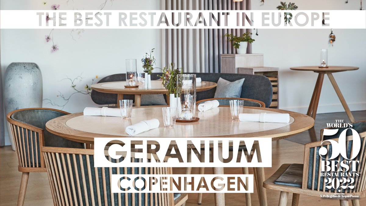 TheWorlds50Best's tweet photo. The Best Restaurant in Europe 2022 is Geranium in #Copenhagen! #Worlds50Best https://t.co/PC5tV3HAA3