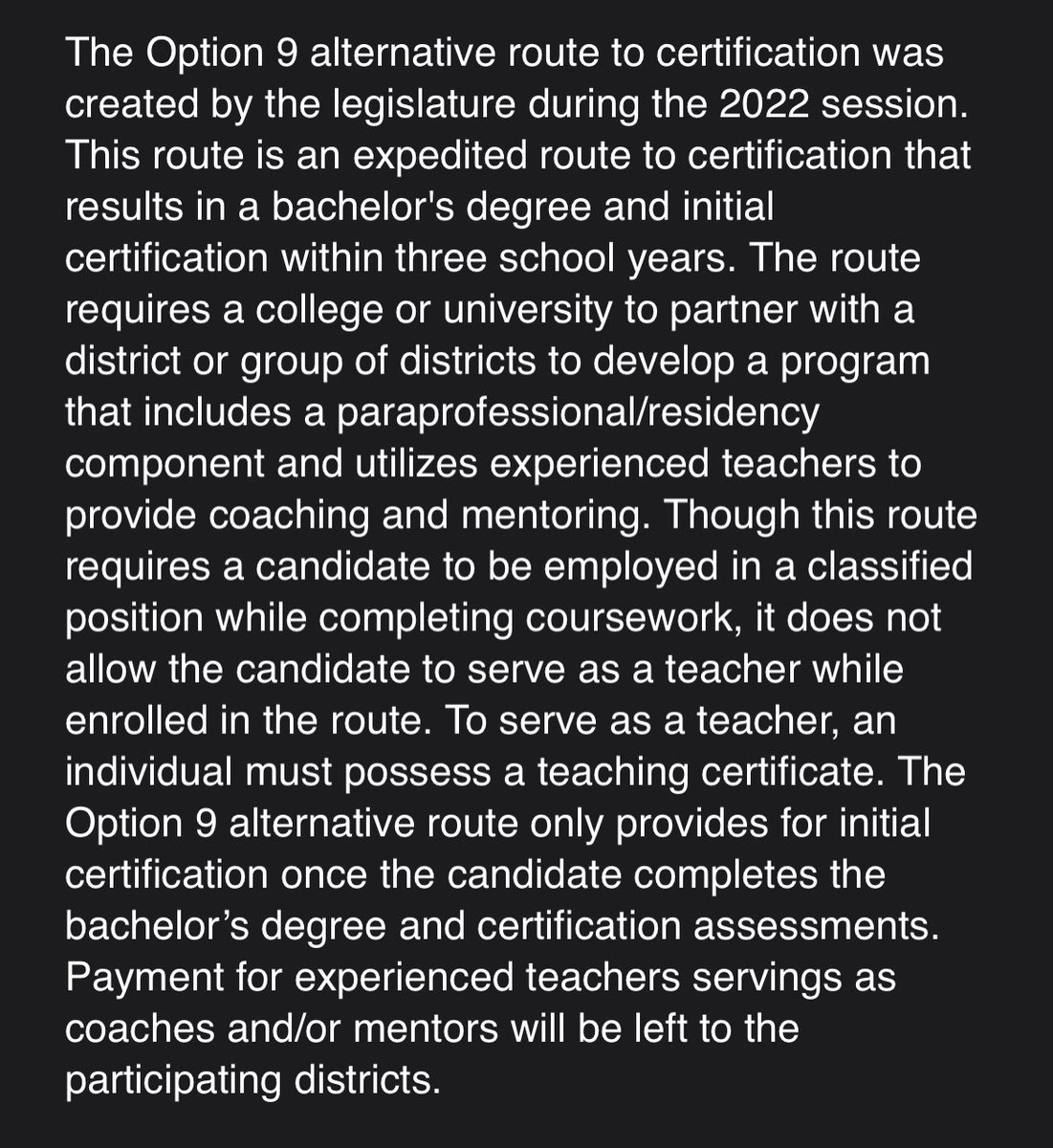 tkonz's tweet image. FYI: There is some misinformation out  there that with the recent approval of Option 9 by the Kentucky Education Professional Standards Board (EPSB) teachers will only need to have a high school diploma to teach. That is **not** accurate. Please see accurate info below: