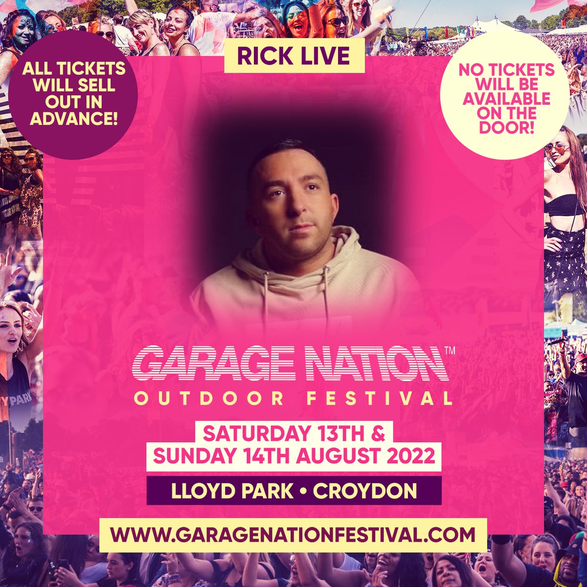 Catch <a href="/iamRickLive/">Rick Live</a> at Garage Nation Festival in August! Saturday tickets almost
sold out &amp; Sunday not far behind! garagenationfestival.com