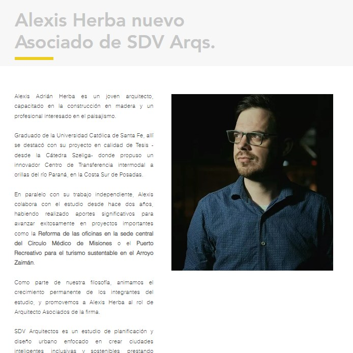 ClimateUrbanLab's tweet photo. 📢 Alexis Herba nuevo Asociado del estudio. Es parte del equipo desde hace dos años, habiendo realizado aportes significativos en proyectos como la reforma de las oficinas del Circulo Médico de Misiones o el Puerto Recreativo en el Arroyo Zaimán. https://t.co/qaRS87sIRc https://t.co/y9GKFjsvU9