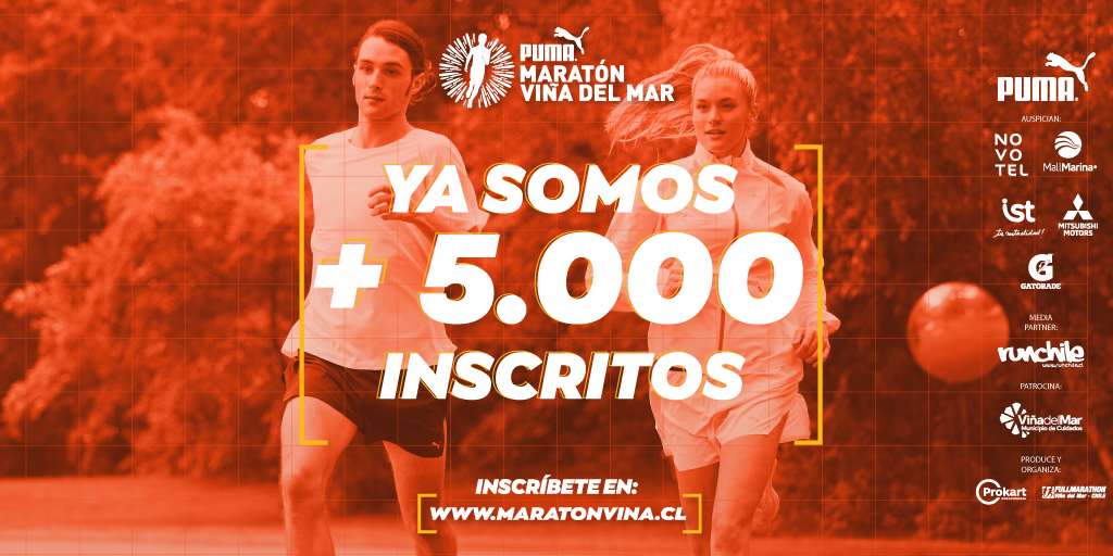 ¿Te enteraste? ¡Ya somos +5.000 inscritos para el <a href="/maratonvina/">Maratón de Viña del Mar</a> 2022! ¿Aseguraste tu cupo? Corre, antes de que se acabes, inscríbete en maratonvina.cl