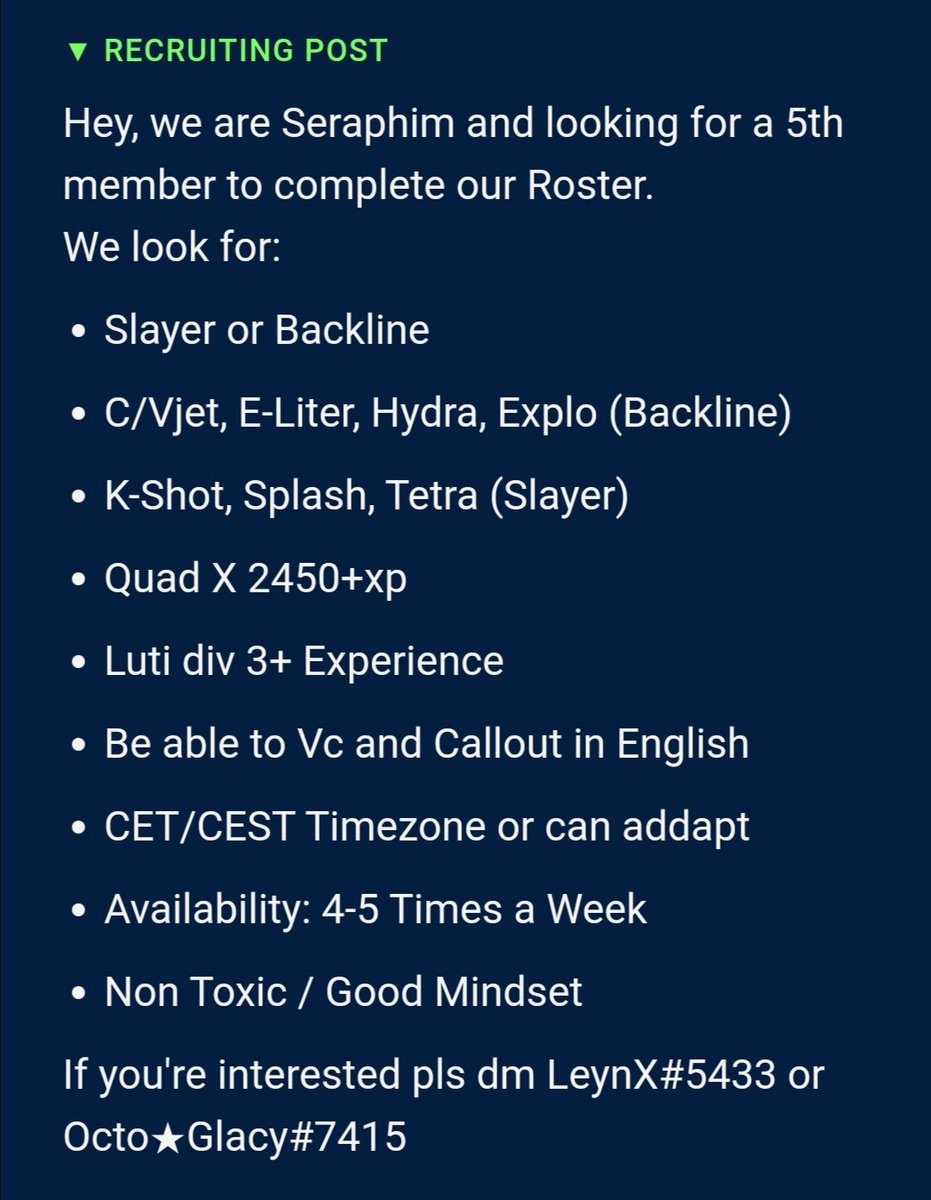 Seraphim_Spl's tweet photo. Tryouts open again.
Rts are really appreciated ^^ https://t.co/mgDqpOx72U