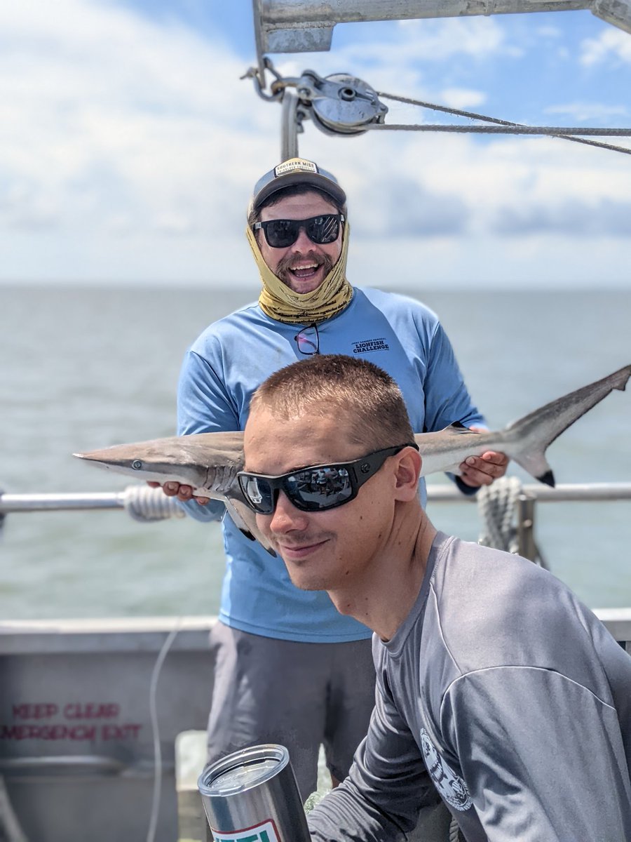 Wormy_Sturgeon's tweet photo. Longline day with @soseusm Marine Ichthyology! 5  elasmo species and 1 teleost. Tagging and release of Blacktips, Spinners, Sharpnose, Bulls, and Finetooth. Thanks to CFRD staff @akmillender @swamp_daemon and TA @greenbeath for their help! https://t.co/QdpSRurGJL