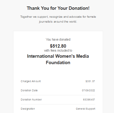 Thanks to everyone's purchases of out zine, we donated over $500 to the International Women's Media Foundation!! 🥳🥳🥳🥳