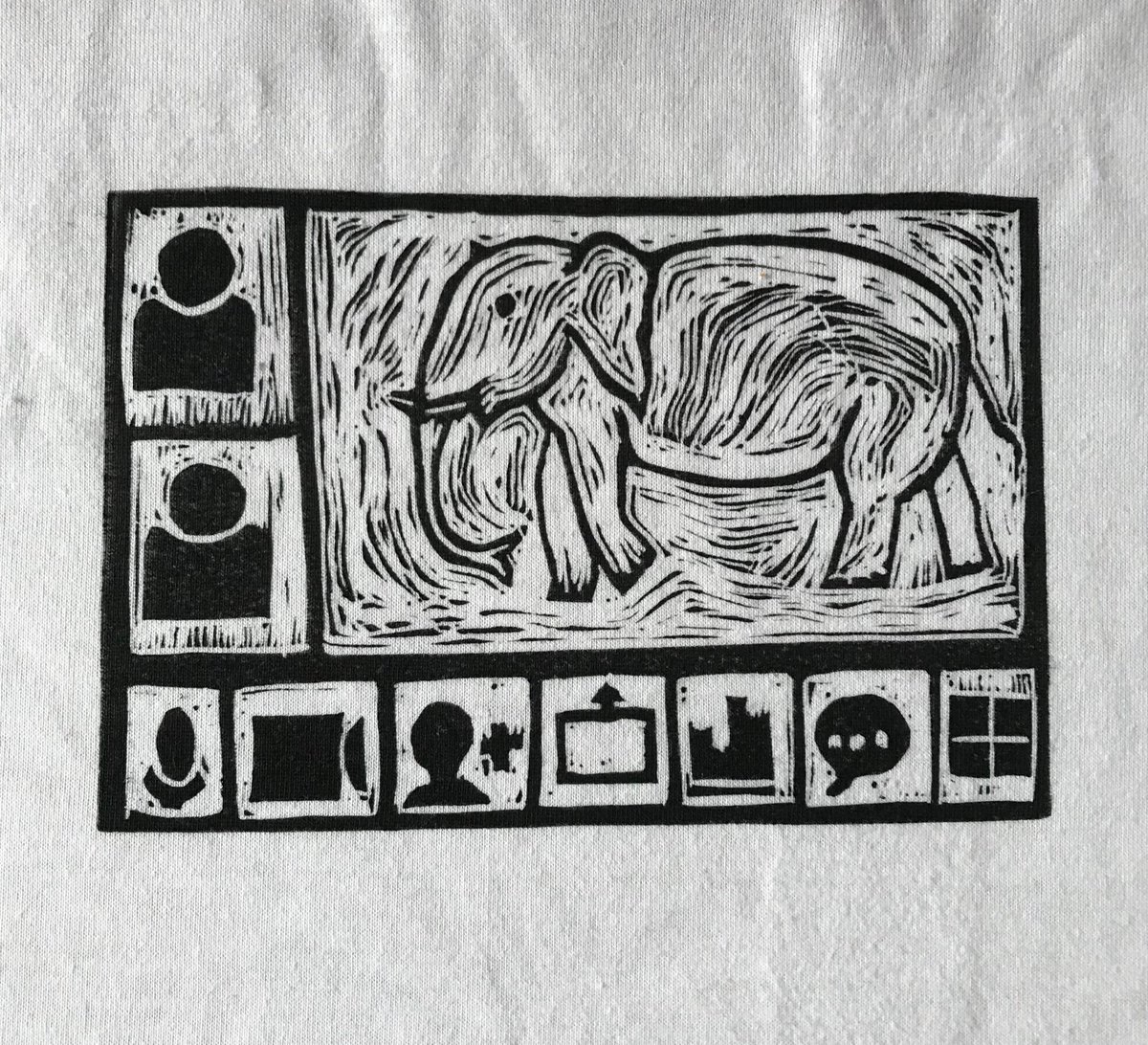ewaltersTX's tweet photo. Printmaking day with the family. Mine is inspired by a silly pun. Can you guess it? https://t.co/FIpkPjGuMx