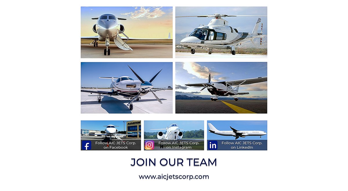 Join our team!
Training is provided.
We need more aircraft and helicopter brokers.

AIC JETS Corp. 

instagram.com/p/CgGLHKuuefg

#aicjetscorp #aircraftbroker #aircraftdealer #aviation #aviationtraining #aircraftforsale #garmin #bosea20 #flighttraining #airplaneforsale #learntofly