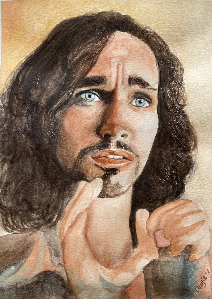 angieartstudio's tweet photo. Obsessed with Klaus. @RobMSheehan and @UmbrellaAcad! Watercolor on paper. https://t.co/d5tbDcoq1p
