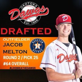 DawgsAcademy's tweet photo. Congratulations to 2019 Dawgs WCBL Champion, Jacob Melton, on being selected in the 2nd round of the MLB Draft by the Houston Astros.
Melton played had a major impact in the middle of the lineup for the Dawgs in 2019.
#dawgs #baseball #wcbl #pac12 #buildadam #jucoroute #LBCC https://t.co/SjrllsA81n