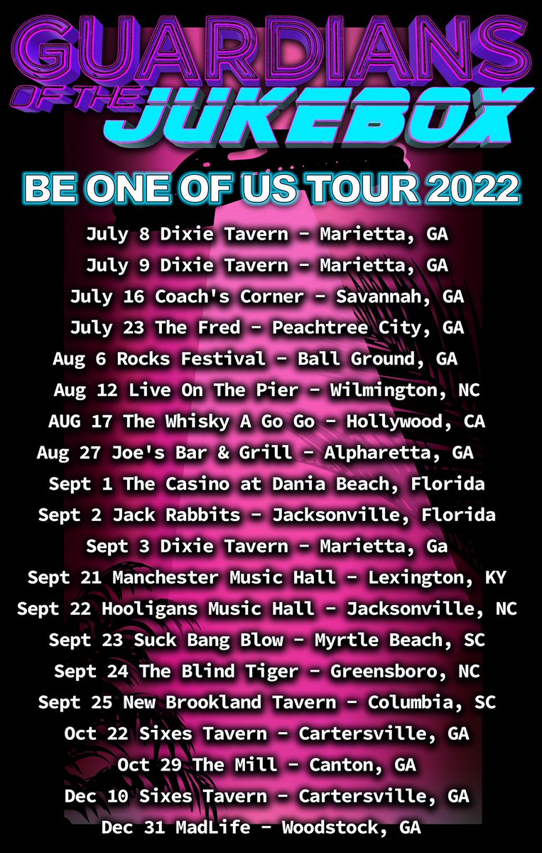 JukeboxGuardian's tweet photo. The Guardians of the Jukebox 80s juggernaut is in high gear! Don’t miss your chance to re-live the greatest decade in history with us! https://t.co/a7WVd7w7vg #80sparty #80sconcert #80stribute #nightout #Livemusicvenue #supportlivemusic #nightlife #80sfashion #80smusic https://t.co/PGKAlBxSuI