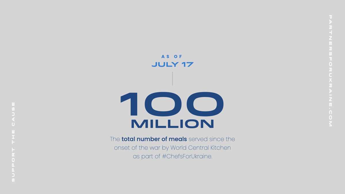 R&R partners (@rrpartners) on Twitter photo 100M meals served to date. <a href="/WCKitchen/">World Central Kitchen</a> teams continue to provide meals and nourishment to the people of Ukraine. Support #ChefsForUkraine and donate now bit.ly/PartnersForUkr… 100M meals served to date. <a href="/WCKitchen/">World Central Kitchen</a> teams continue to provide meals and nourishment to the people of Ukraine. Support #ChefsForUkraine and donate now bit.ly/PartnersForUkr…