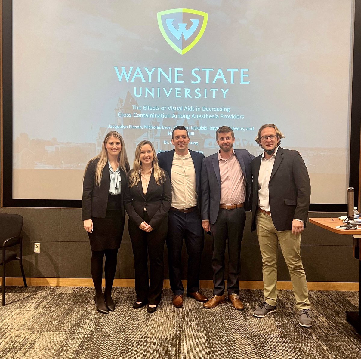 WayneStateNA's tweet photo. Phenomenal job by the class of 2022 with their capstone presentations. @waynestate’s “FIRST” Doctoral prepared #NurseAnesthesia class @wsuapplebaum. You will all be a great addition to the #CRNA community. #DNAP  @WayneStateCRNA @mianaInfo @aanacrna @wsuapplebaum @WayneGradSchool https://t.co/PmnjqT5Zew