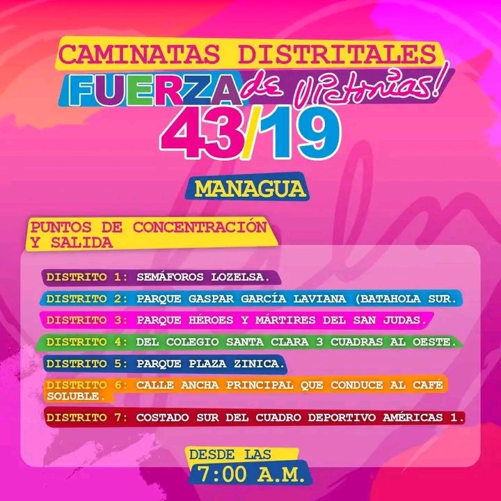 Nos fuimos #ManaguaSandinista D4 
A celebrar el #4319FuerzaDeVictorias 💪❤🖤🇳🇮
#Nicaragua bendita y siempre libre.