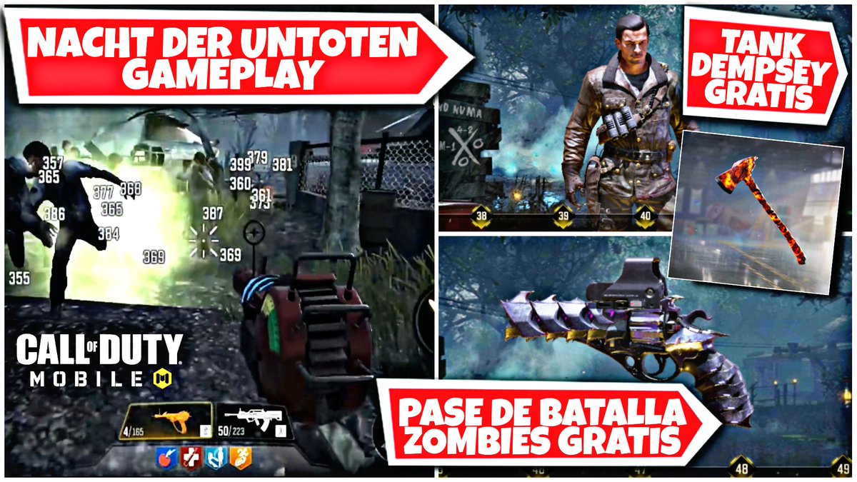 Destro32YT's tweet photo. NUEVO VIDEO! COD MOBILE NACHT DER UNTOTEN GAMEPLAY | TANK DEMPSEY GRATIS | ZOMBIES CLASICOS Y PASE DE BATALLA
https://t.co/TPCm64BImZ
#zombies #codmobile #codmobilezombies https://t.co/ITOjpL0ZTf