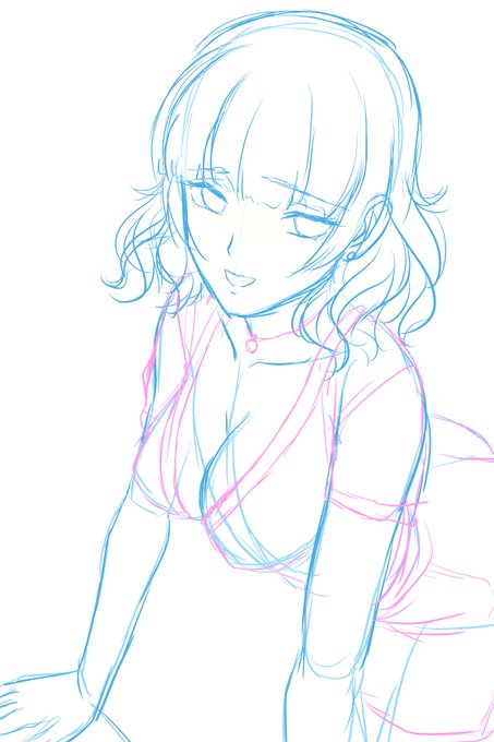 おはようございます!
朝お絵かき。
シチュが解りやすいように一枚描き足しします。 