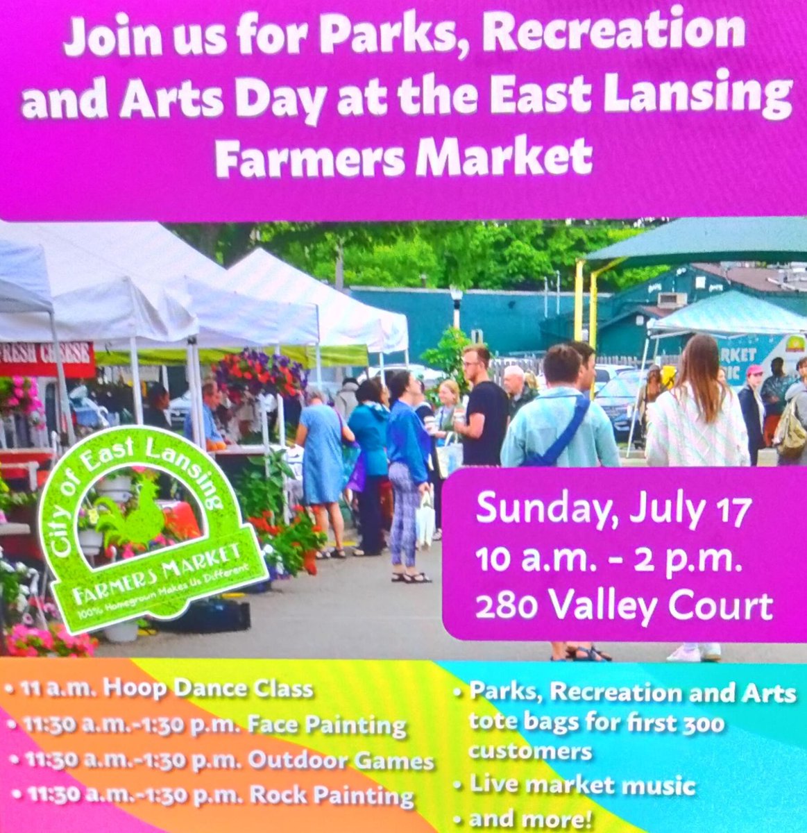 ELFarmersMarket's tweet photo. East Lansing Farmers Market July 17th - https://t.co/mdP7navxPC https://t.co/dDi9lLjDsk