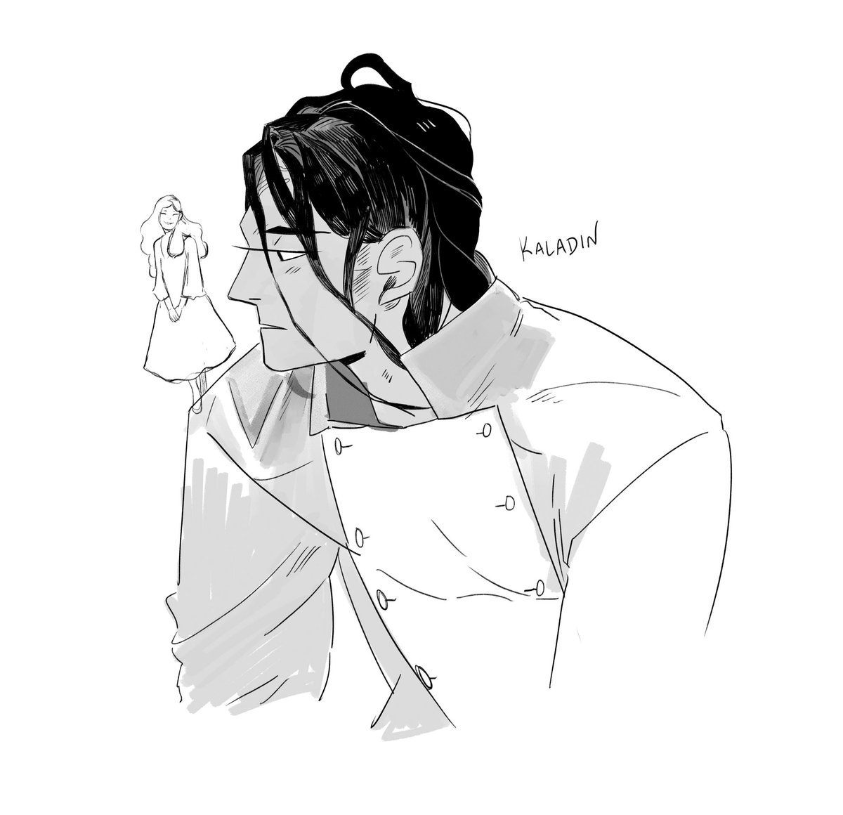 Kaladin doodle, rereading Stormlight Archive. Book 5 feels lightyears away 💦