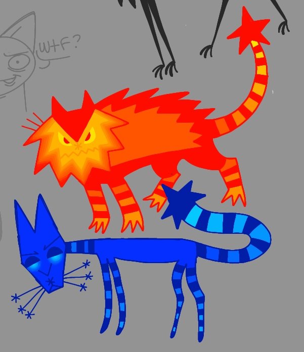 Happylightfish's tweet photo. #warriorcats i like reducing the cats to nothing but shapes and colors. Jayf liobbaze and hoyiyeaf btw https://t.co/em4aQ4mXWj