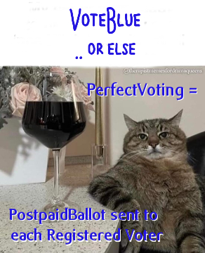 time4kind's tweet photo. WE must Fight Harder.
WE know that #PerfectVoting ALREADY Exists!!!!!!!!
WE Must Beat The #PerfectVotingDrum.
Ppl in the East mostly do Not know How Easy & Fab PostPaid #MailVoteBLUE is & has been for so many years in CA CO HI NV UT VT WA OR .. https://t.co/7LDI1m820k