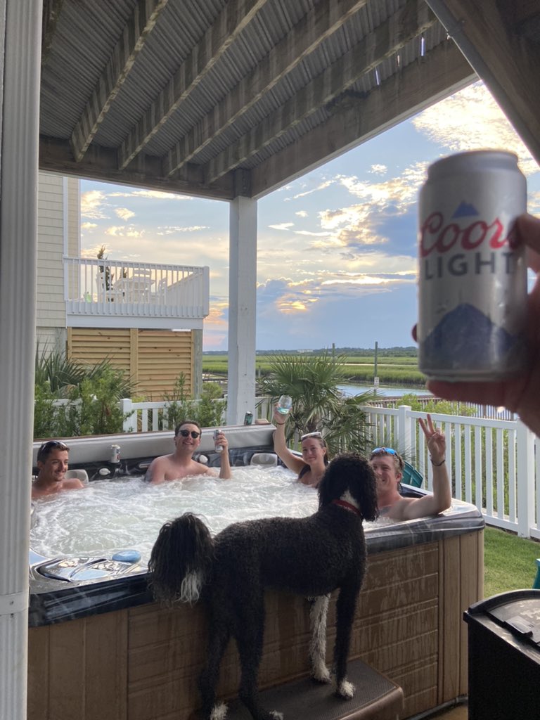 Had to cool off in the hot tub because the mountains were oh so blue #howyadoin <a href="/PardonMyTake/">Pardon My Take</a> <a href="/BarstoolBigCat/">Big Cat</a> <a href="/PFTCommenter/">PFT Commenter</a> <a href="/PMTsportsbiz/">Pardon My Text</a>