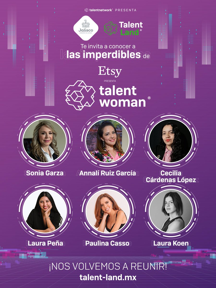 Jalisco Talent Land 2022 abre un espacio para que la voz de grandes mujeres se escuche en la Talent Woman, del 20 al 24 de julio.

¡ <a href="/pronetworkmx/">PRO Network</a>, <a href="/ESMEXoficial/">Emprendimiento Social México ESMEX</a>, LAURA PEÑA, LAURA COEN, <a href="/SoniaGarzaGzz/">Sonia Garza Gonzalez</a>, <a href="/pauCasso/">pau casso</a>, te esperan!

Adquiere tu acceso talent-land.mx

#woman