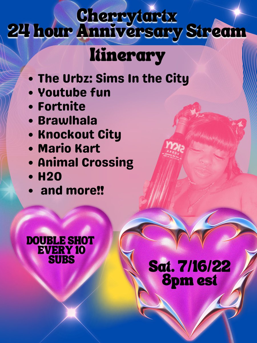 1 YEAR STREAM ANNIVERSARY HAS BEGUN!!! COME HANG ✨✨ twitch.tv/cherrytartx