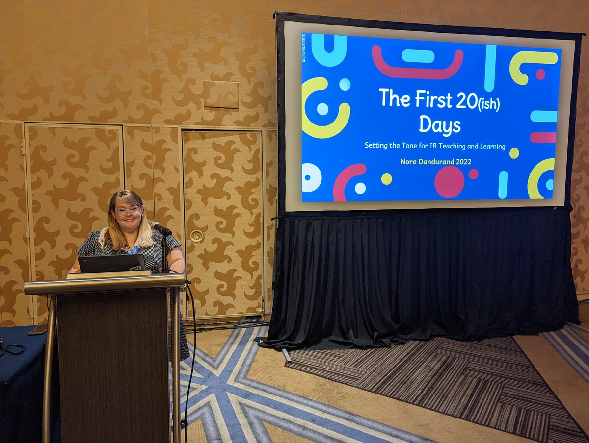 DanduTweets's tweet photo. Today marks a first in my educational career: workshop presenter. It was an honor &amp; pleasure to present Bogan's First 20 Days concept alongside @AzizSims at #ibgc22! Thank you to the participants for sharing your resources &amp; knowledge with the group! @iborganization https://t.co/JKazjT4h3g