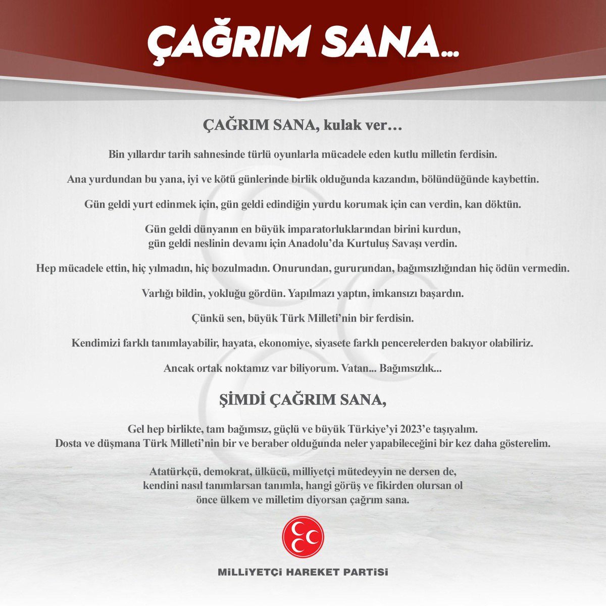 ÇAĞRIM SANA…