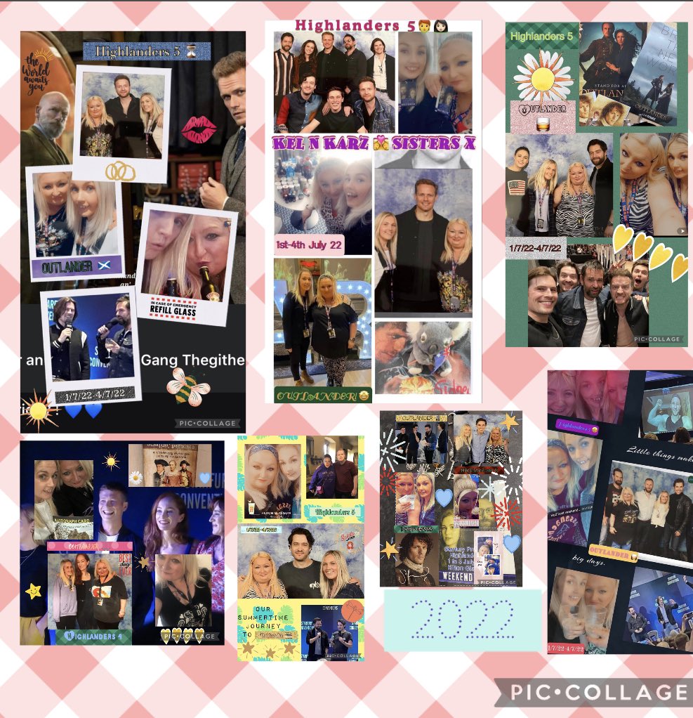 Kel1MDLead's tweet photo. When ur board so you make highlights collage of @starfuryevents @Outlander_STARZ #Highlanders5 @SamHeughan and other cast members @Kel1MDLead @Karadodds2 still loads more photos I love could b on hrs lol 😂 https://t.co/YgxC81OQb3