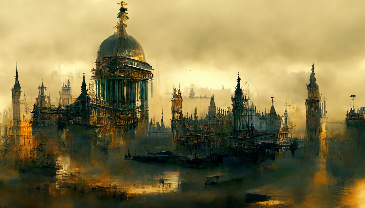 red__pixel's tweet photo. London in different styles 3 #midjourney #generativeart #art https://t.co/PqA4mHB1Fz