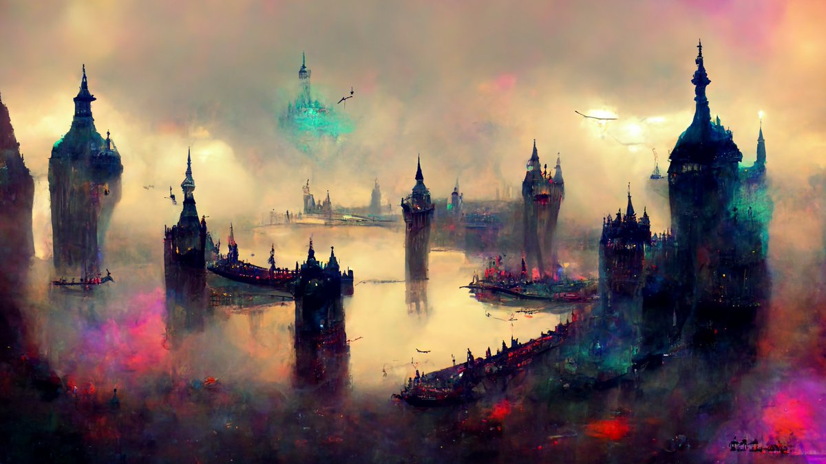 red__pixel's tweet photo. London in different styles 1 #midjourney #generativeart #art https://t.co/fgxPO3k434