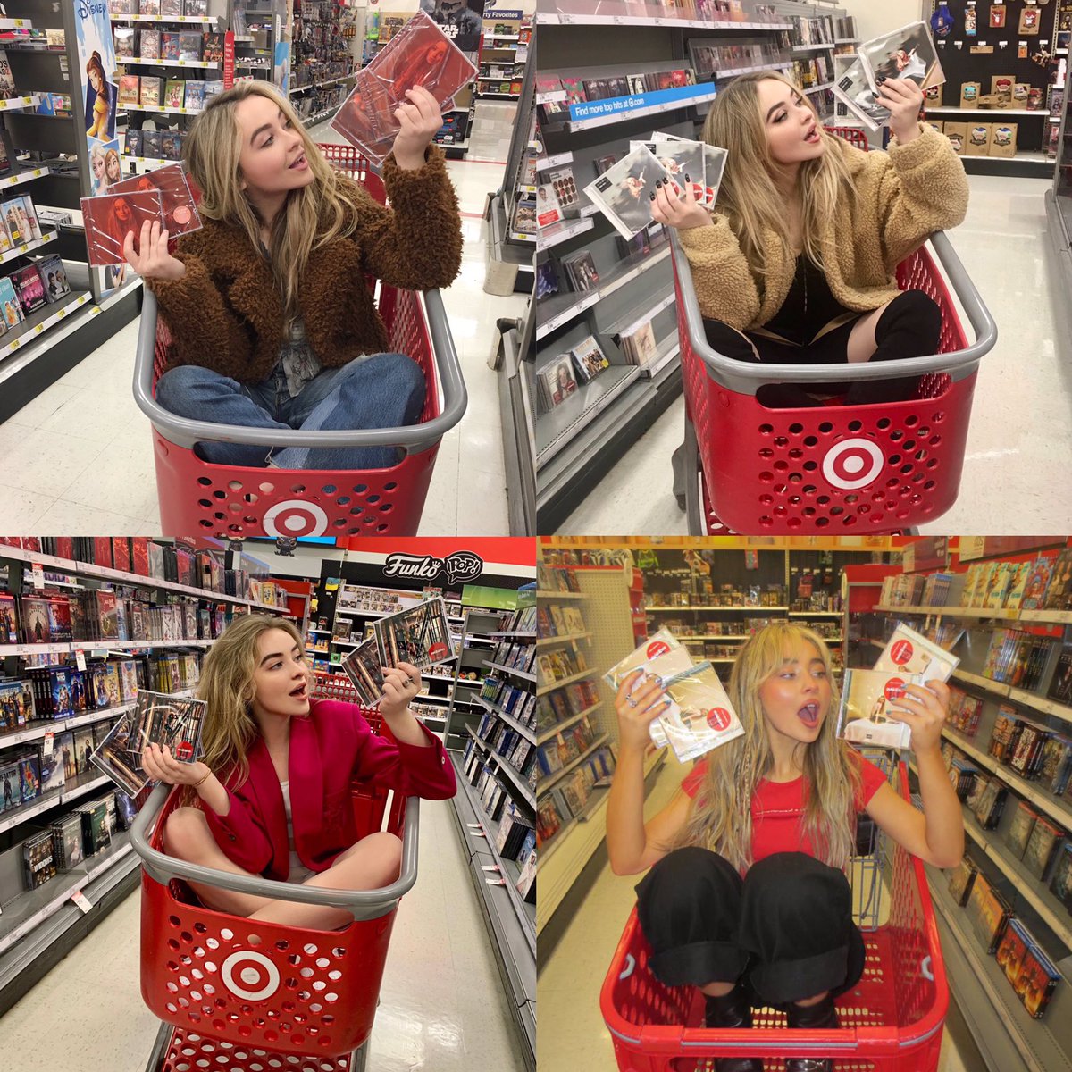 brinajpg's tweet photo. sabrina carpenter and her tradition of launch days at target. https://t.co/KK4NNrrSOG