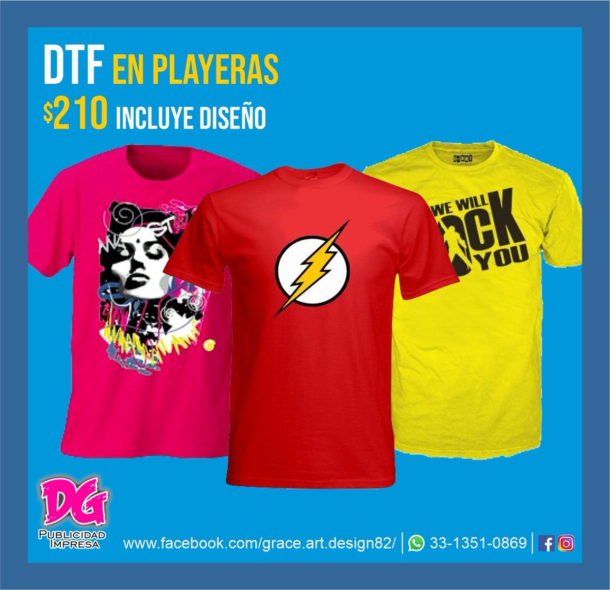 Grace_ArtDesign's tweet photo. Nuevo año y nuevos precios, pero con la misma efectividad de siempre.
➡️Impresión DTF para playeras de Algodón en cualquier color. 
➡️Informes vía Inbox o Whats
.
.
#graceartanddesign 
➡️Entregas personales en Guadalajara
➡️Envíos a toda la república 📦📫✈
📲 33-1351-0869 https://t.co/uL90VFcL0A