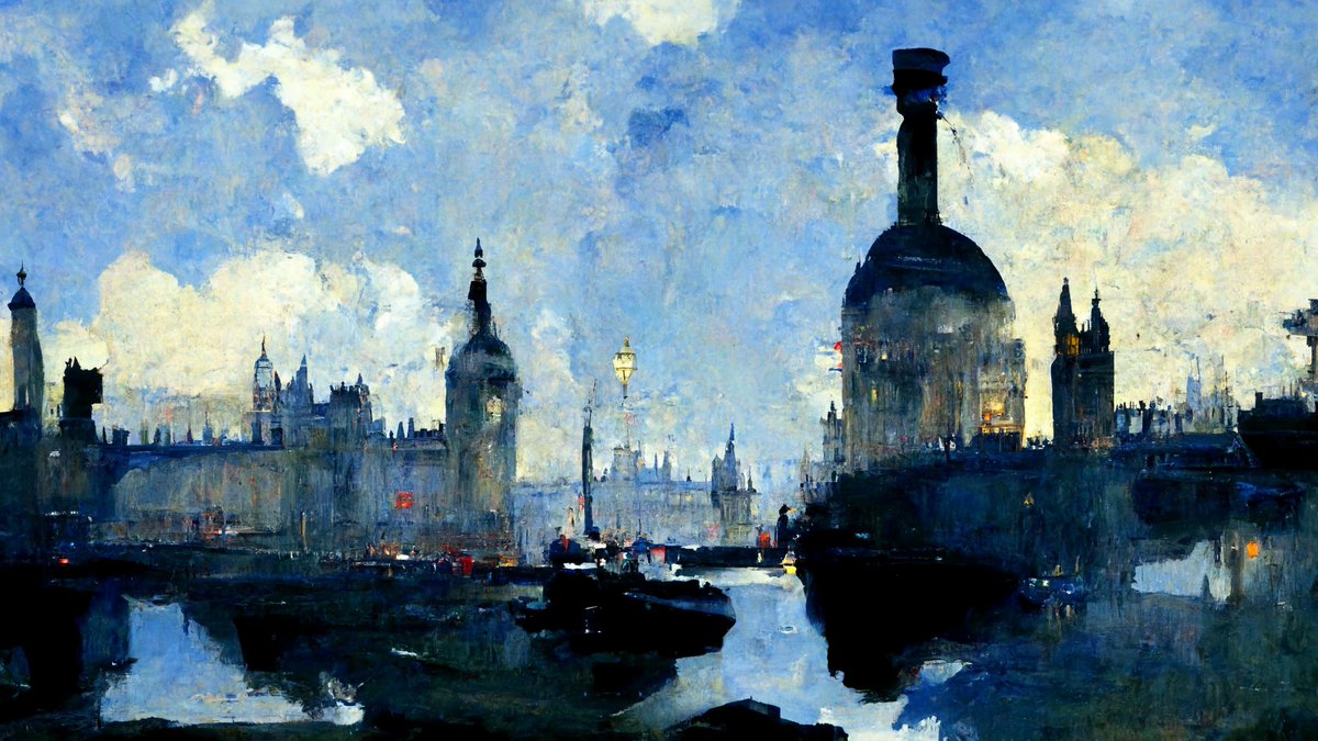 red__pixel's tweet photo. London in different styles 4 #midjourney #generativeart #art https://t.co/KtjD3KBFhl