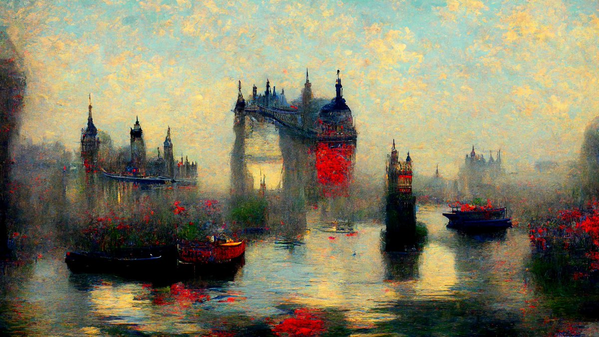 red__pixel's tweet photo. London in different styles 4 #midjourney #generativeart #art https://t.co/KtjD3KBFhl