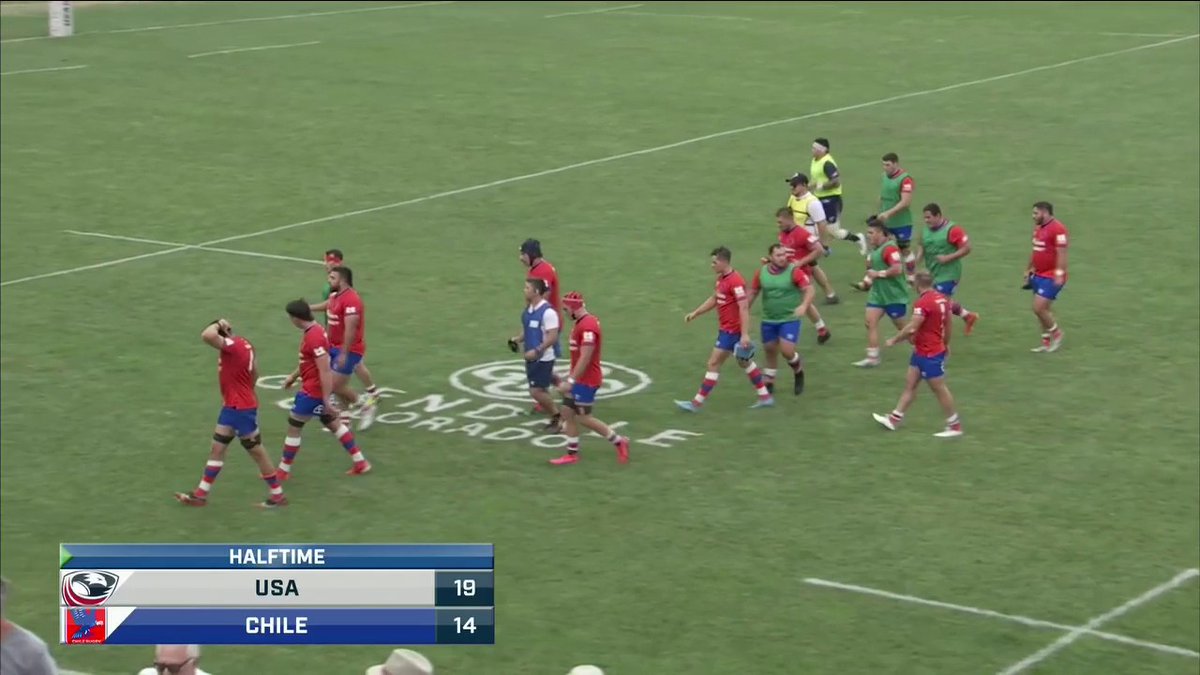 ESPNChile's tweet photo. 🚨 ¡TERMINÓ EL PRIMER TIEMPO! 

🏉 Los Cóndores comienzan a despertar y se van al descanso cayendo por 19-14 frente a Estados Unidos.  ¡Síguelo EN VIVO y en EXCLUSIVA por #StarPlusLA! https://t.co/3iKK5DTnAT
