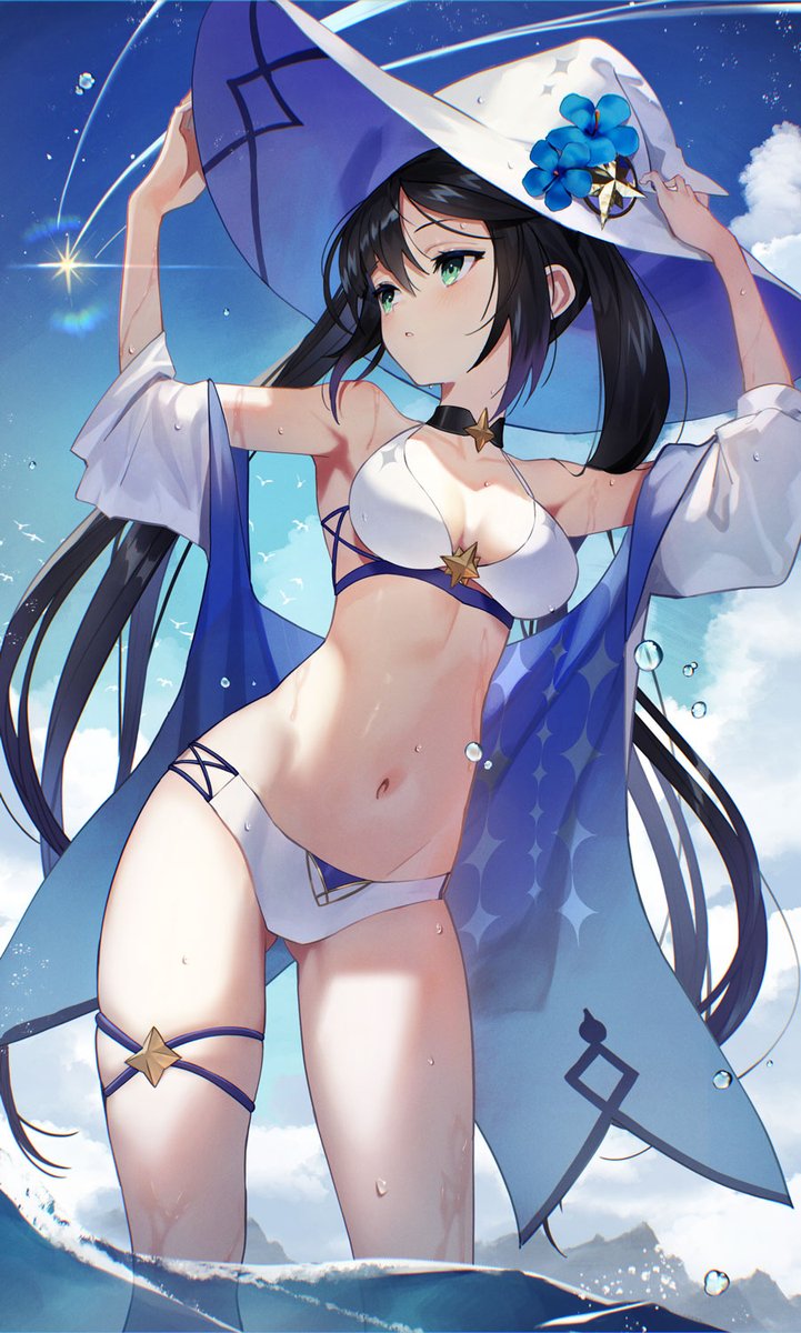 Mona Genshin Impact пляж