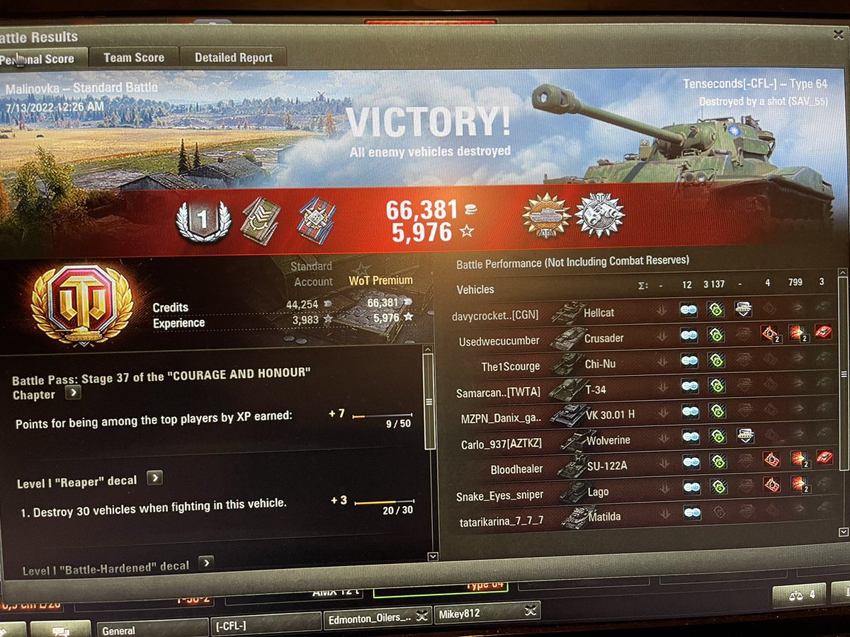 tisssmannn's tweet photo. @worldoftanks IGN - Tenseconds 
Base - 1207xp
Tank - Type 64 https://t.co/DiRoOP9UfP