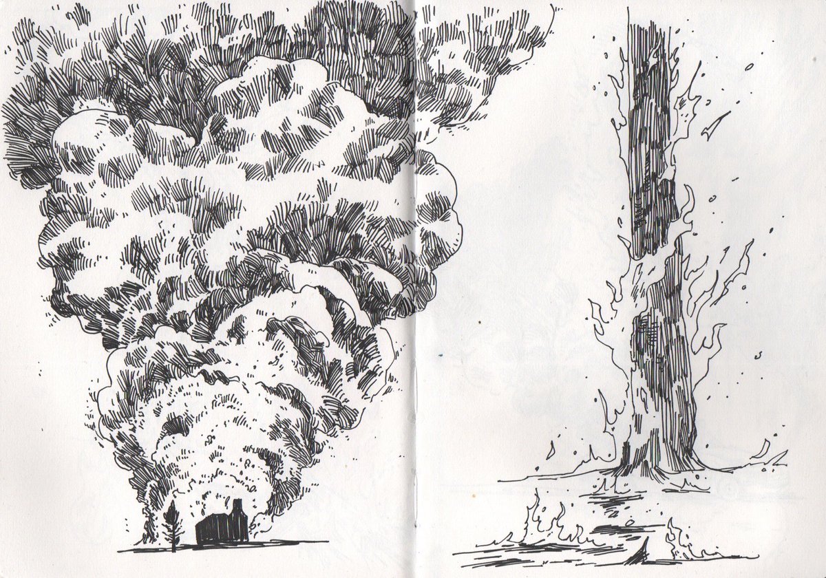 kimlizart's tweet photo. Been practicing drawing fire 🔥 lots of fun, and I coloured a couple~
#fire #sketchbook #firestudy #drawingstudy https://t.co/OFwDEgtmoh