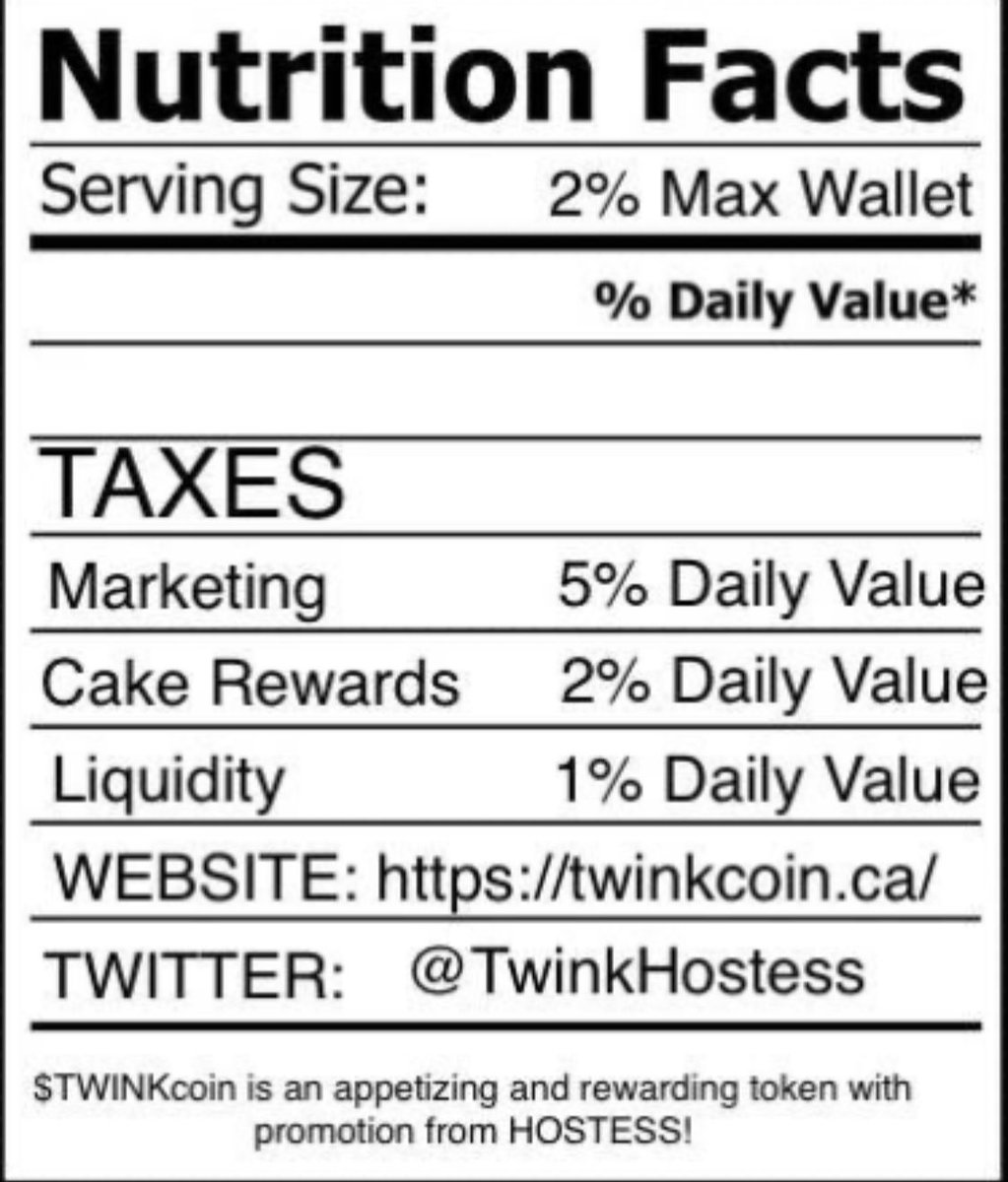 Irvings31075139's tweet photo. $TWINK address 0x667352A98Ae638A75E94491d16B1Dbda771c1df5 enjoy the #Delicious #SnackMoney 💰#TWINKcoin 🤤#LiveYourMostess @TwinkHostess #Crypto 💚🍀 https://t.co/sy2RokVVp9