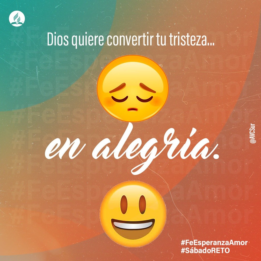 #SábadoRETO #FeEsperanzaAmor 
<a href="/AdventistasDIA/">Adventistas DIA</a> <a href="/AdventistasES/">Iglesia Adventista Oficial</a> <a href="/UVOriental/">Adventistas Venezuela</a>