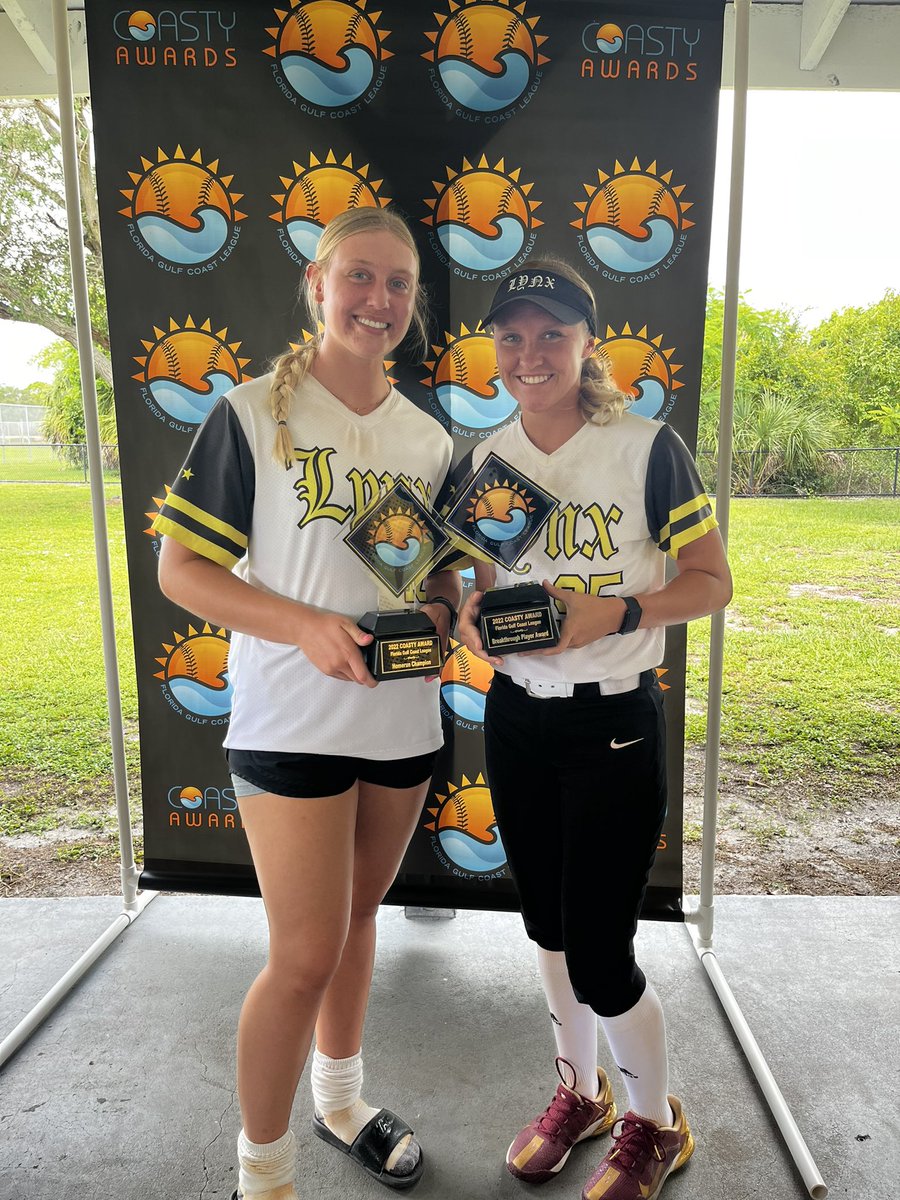 Congrats to our 2 Coasty Award Winners! 

Reagan Milliken “Home Run Champion” 

D’Aun Riggs “Breakthrough Player”

<a href="/reaganmilliken/">Reagan</a> <a href="/DaunRiggs00/">D'Aun Riggs</a> <a href="/FGCLsoftball/">Florida Gulf Coast League</a>